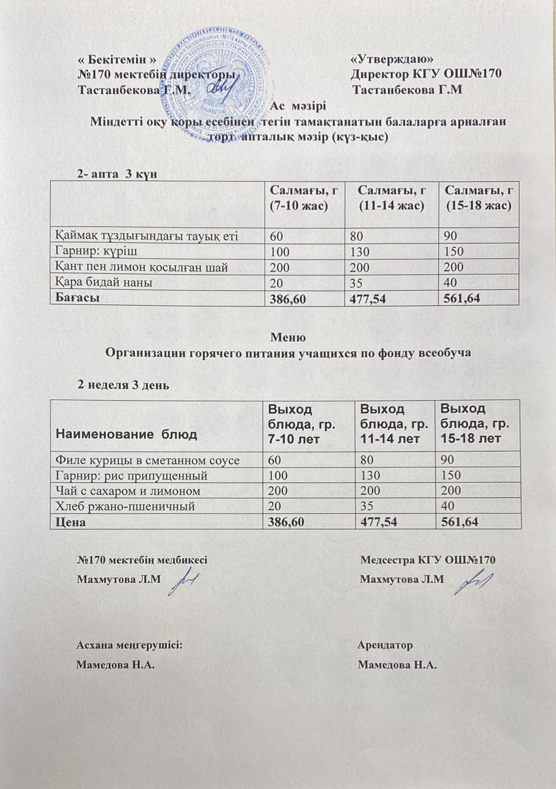 16.11.2022 ас мәзірі