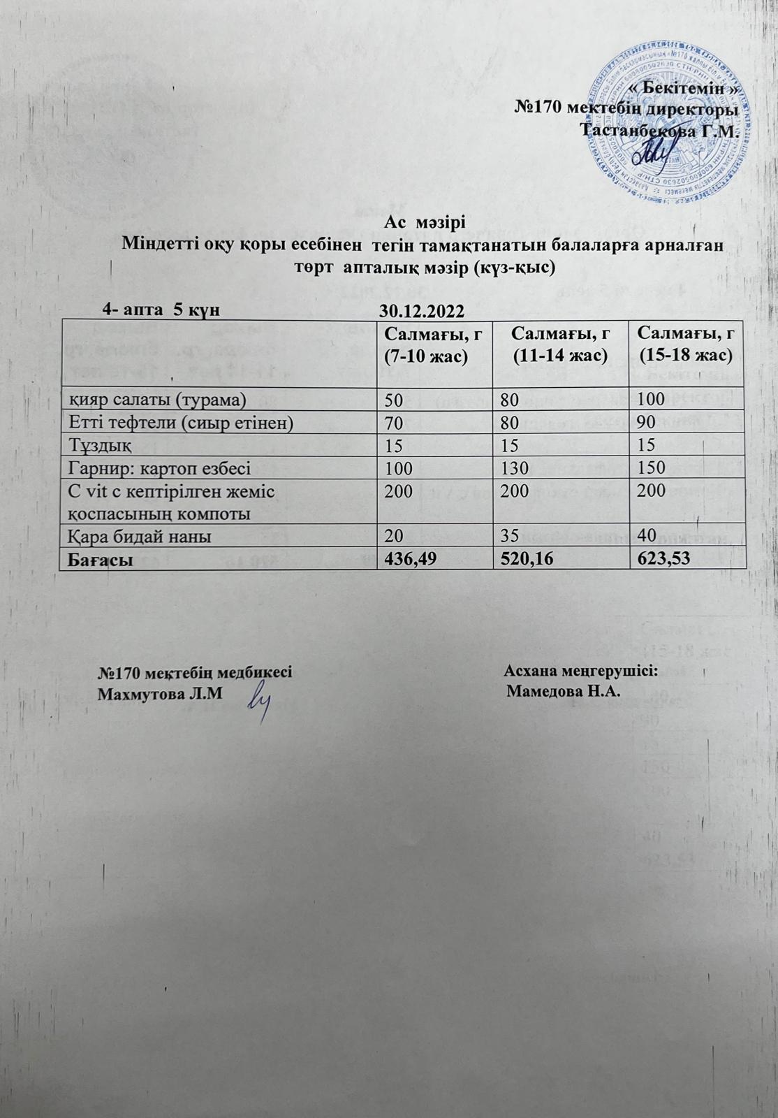 30.12.2022 ас мәзірі